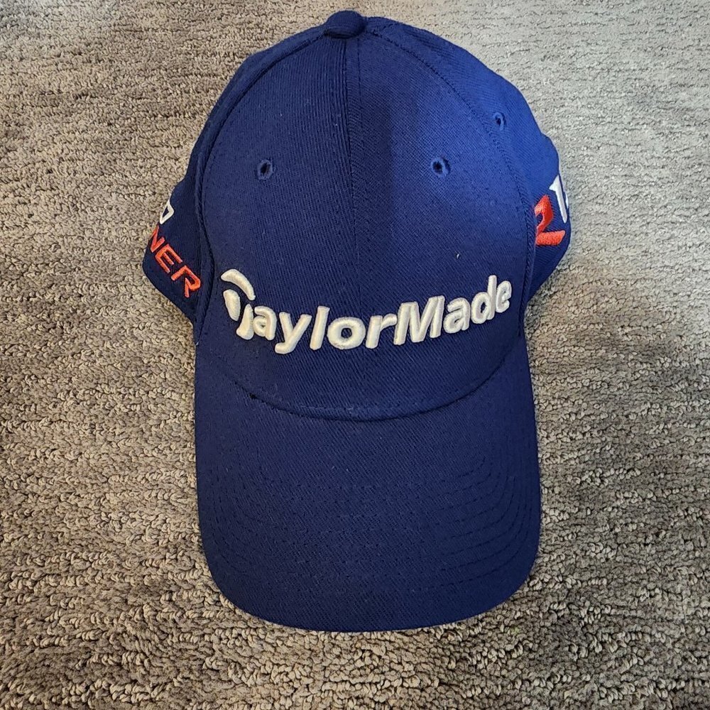 Taylormade Golf R15 Aero Burner Fitted Hat Cap Medium/Large Blue Embroidered